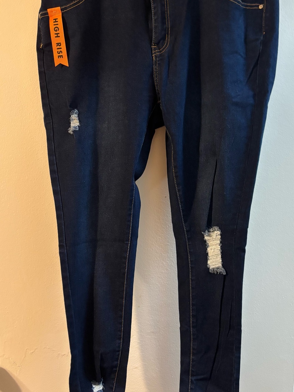 Simply Young High Rise Dark Blue Distressed Women’s Jeans
